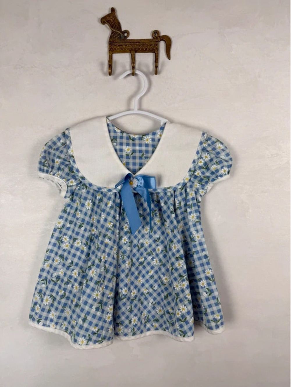 Vintage Daisy gingham dress size 18m